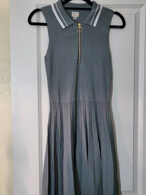 A New Day Women's XS Teal Tennis Tank Sweater Dress Sporty NWT